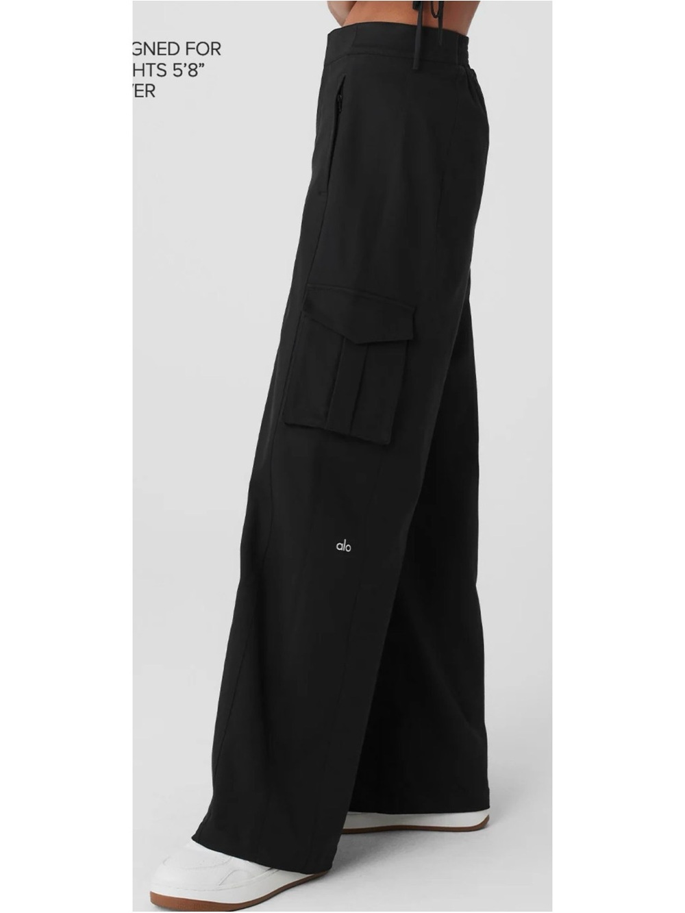 ALO Yoga Black Wide-Leg Cargo Pants with Utility Pockets